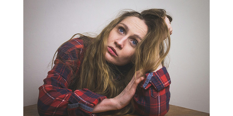 Woman with negative thoughts